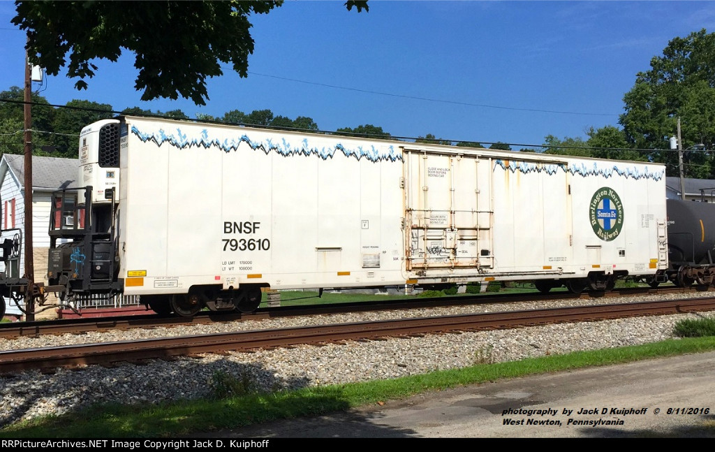 BNSF 793610, West Newton, Pennsylvania. August 11, 2016. 